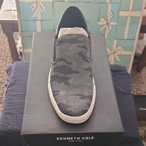 Kenneth Cole Men's Camouflage Slip-On Sneakers - Black and Gray